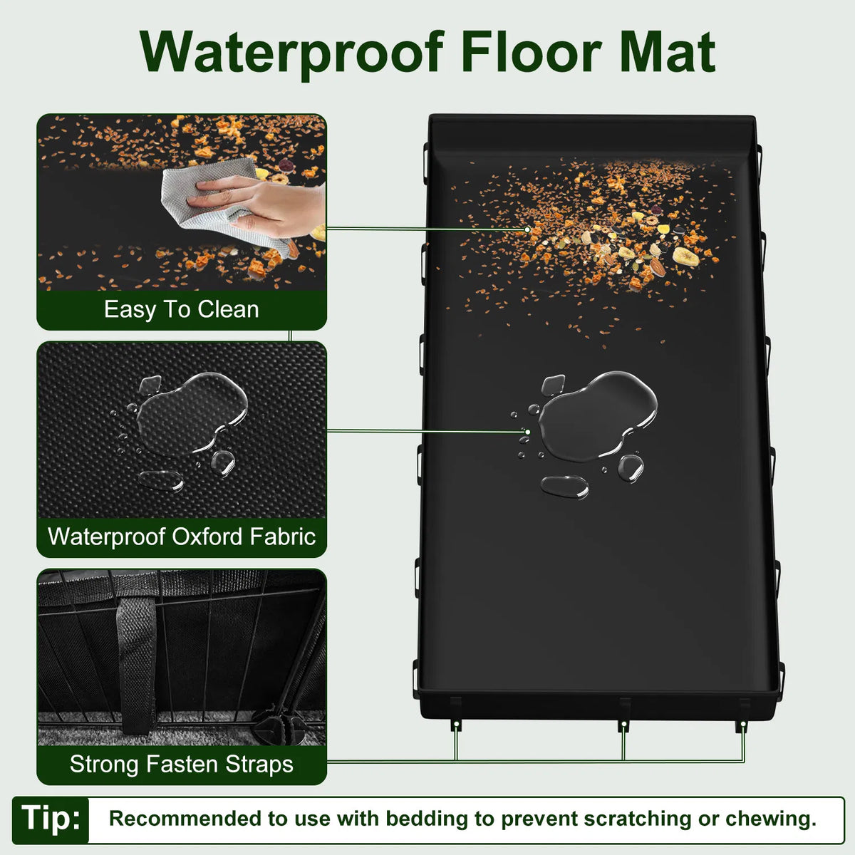 DIY Metal Small Animal Playpen with 20 Panels and Waterproof Floor Mat, Black – view 6