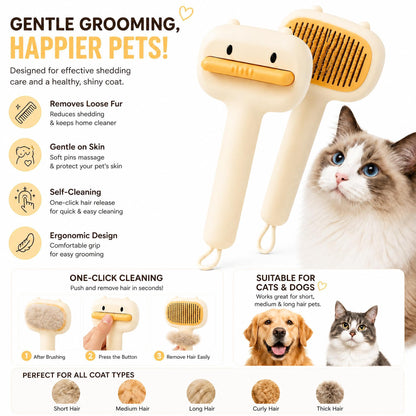 Self-Cleaning Bear Slicker Brush for Cats &amp; Dogs – Deshedding Comb with Non-Slip Handle – view 10
