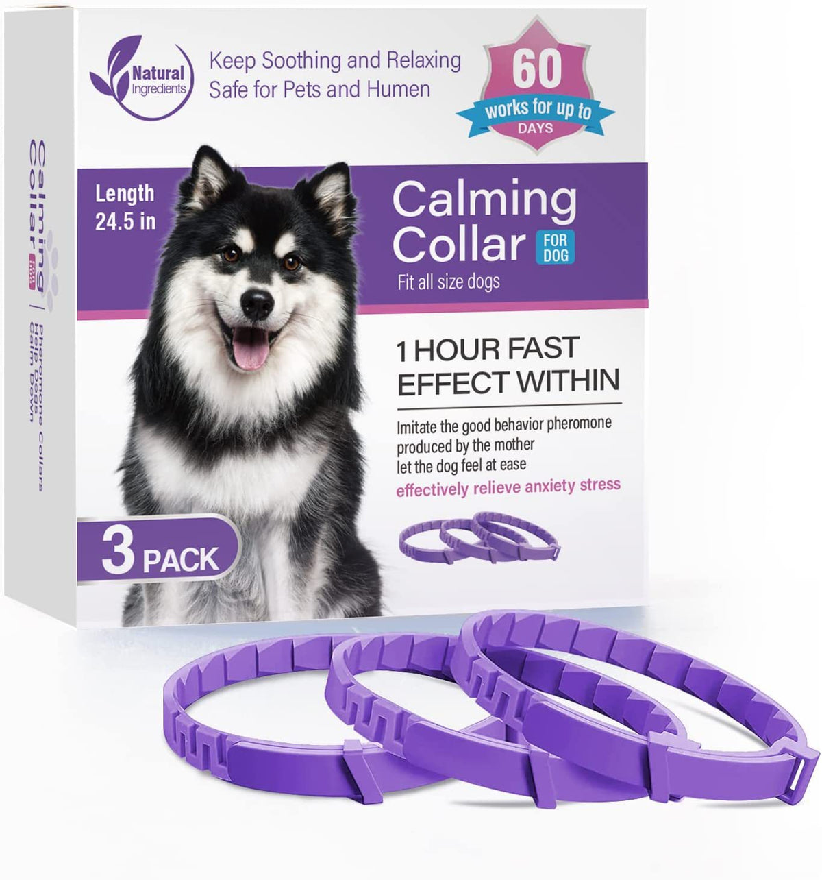 Scented Adjustable Collar for Cats &amp; Dogs – Plastic Band Multi-Pack, 3 or 4 Pack