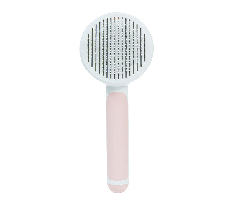 Round Handle Self-Cleaning Pet Needle Comb – 135° Stainless Steel Pins for Knots and Loose Hair – view 8