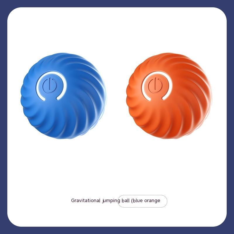 USB Jumping Ball Dog Toy – Bouncy Ball with Spare Shells &amp; Spiky Sleeves, Blue or Orange – view 8