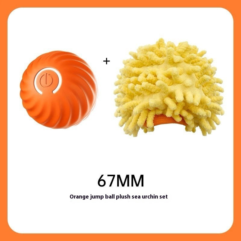 USB Jumping Ball Dog Toy – Bouncy Ball with Spare Shells &amp; Spiky Sleeves, Blue or Orange – view 19