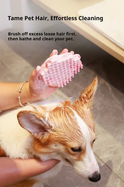 Rubber Pet Bath Brush – Soft Massage Comb for Dog and Cat Bathing, 4 Colors – view 4