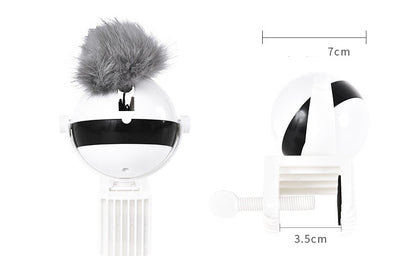 Electronic Motion Cat Toy with Rope and Fluffy Ball – Interactive Teaser, White – view 9