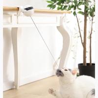 Electronic Motion Cat Toy with Rope and Fluffy Ball – Interactive Teaser, White – view 3