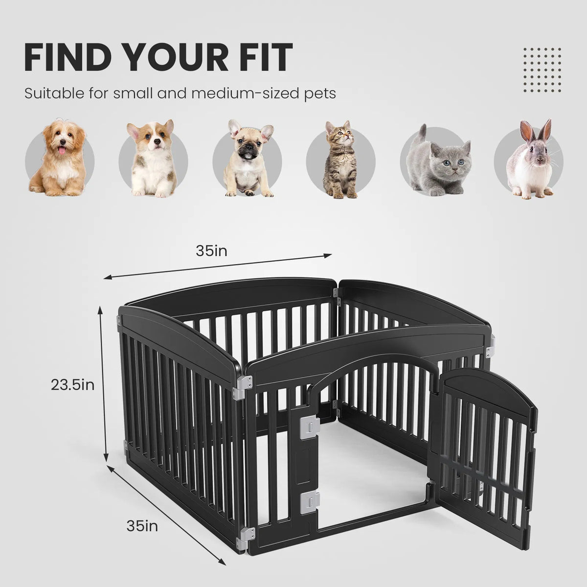 Folding Plastic Pet Playpen – Portable Dog Fence for Small to Medium Dogs, Easy to Clean – view 7