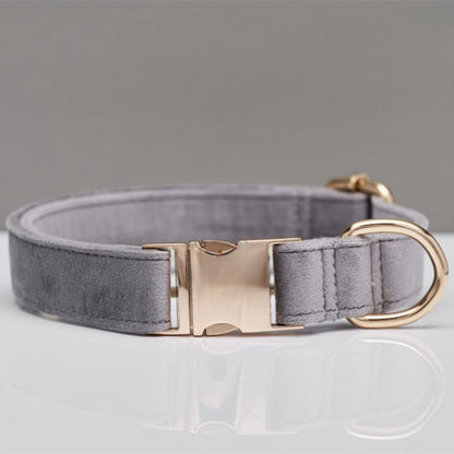 Velvet Dog Collar and Leash Set with Bow – Soft Cotton-Lined Collar, 8 Colors, XS–L – view 18