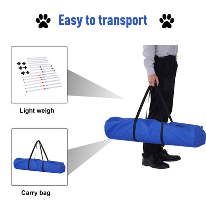 Dog Agility Weave Poles – 6-Pole Set, 129 in Course with Storage Bag, White – view 4