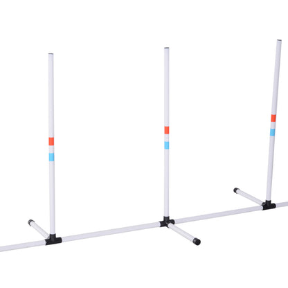 Dog Agility Weave Poles – 6-Pole Set, 129 in Course with Storage Bag, White – view 8