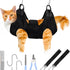 Pet Grooming Hammock Kit for Cats & Small Dogs up to 12 lb with Nail Clippers, File & Comb, Black