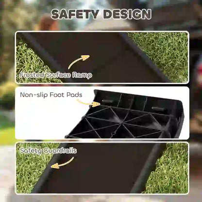 Foldable Dog Car Ramp – 61-Inch Gentle Slope, High-Traction Surface, Side Rails, Black – view 6
