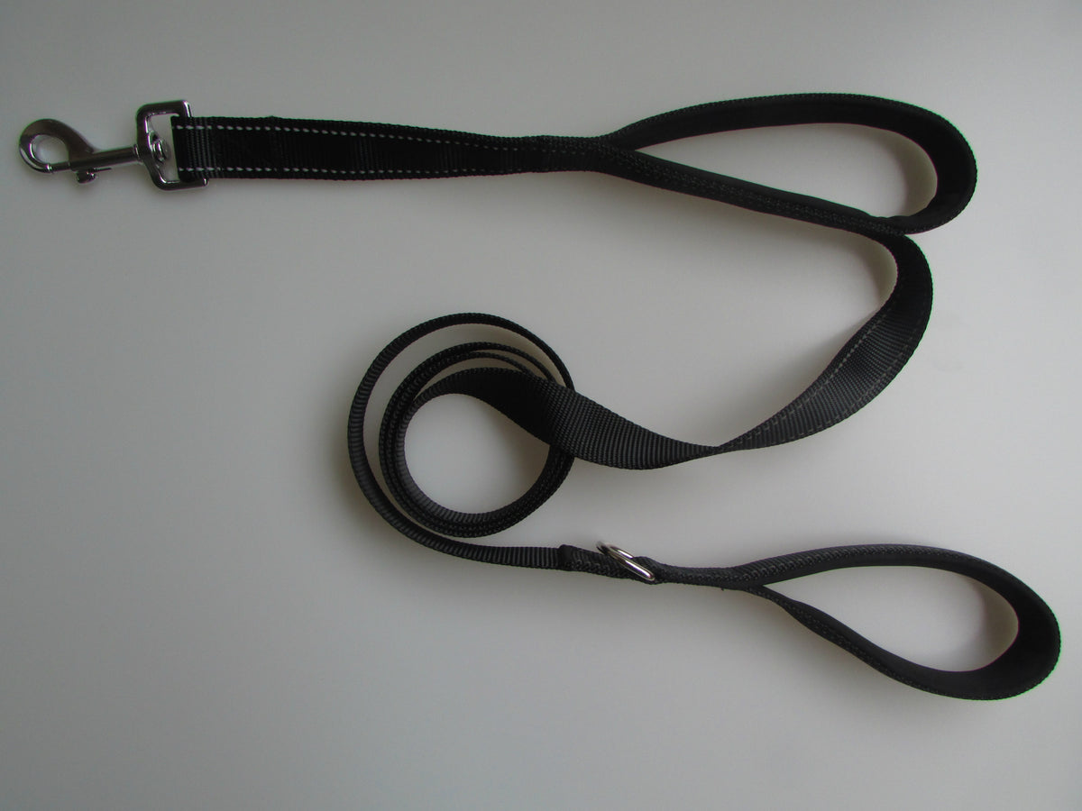 Double Handle Reflective Dog Leash – 6 ft Nylon Lead with Traffic Handle &amp; Neoprene Grip, 5 Colors – view 2