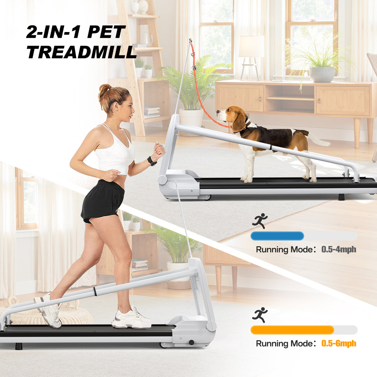 Quiet Dog Treadmill for Small &amp; Medium Dogs – 41 x 16 in Belt, 0.5–6 mph, Foldable – view 5
