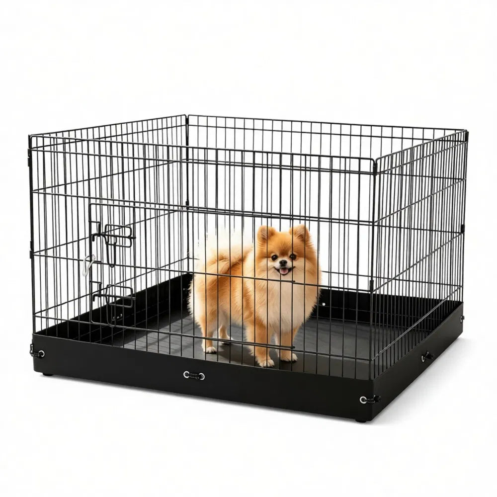 4-Panel Square Dog Playpen with Floor Mat – 36 x 36 x 24 in – view 3