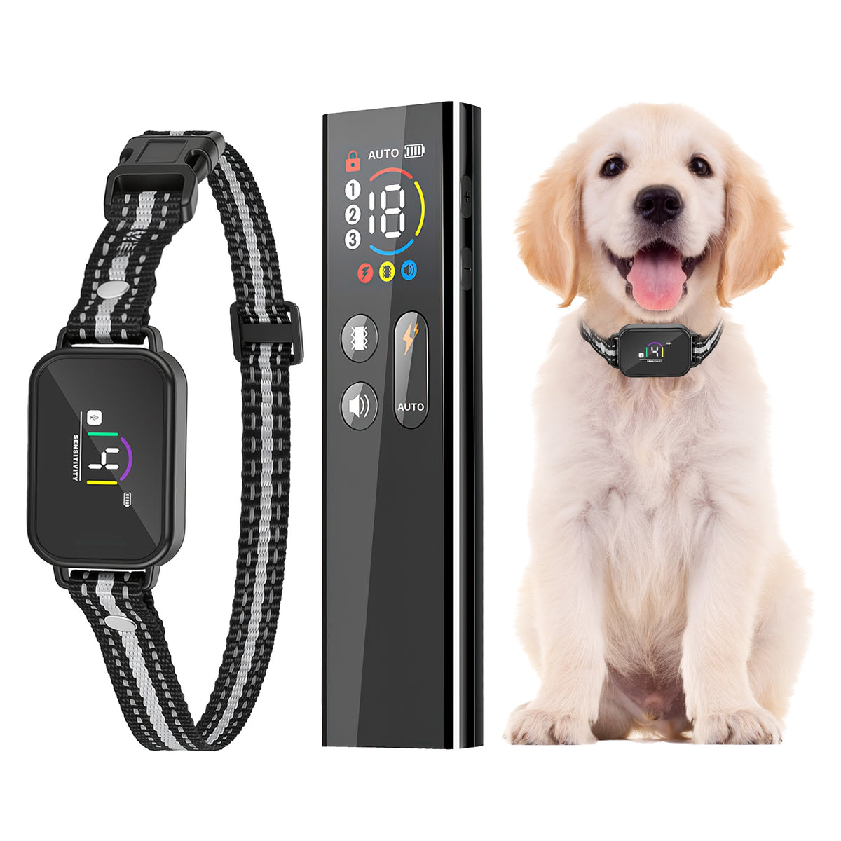 2-in-1 Dog Training &amp; Bark Collar with Remote – 3300 ft, Auto Bark Mode, IP68, 1–3 Collars