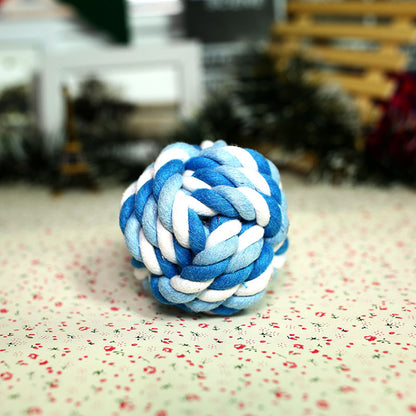 Braided Cotton Rope Ball Dog Toy – 2.8 in Chew &amp; Fetch Ball in Pink, Blue or Multicolor – view 4