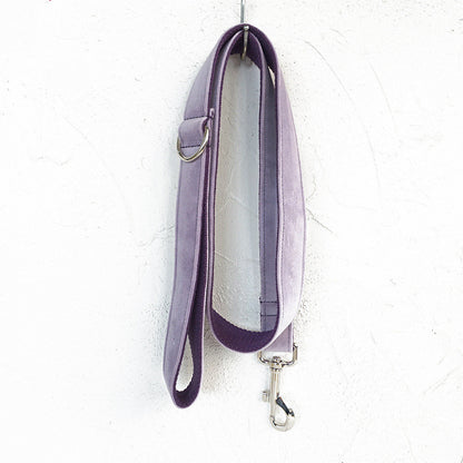 Velvet Dog Harness &amp; Leash Set – Adjustable Drawstring Harness, Collar and Leash Options, Light Purple – view 5