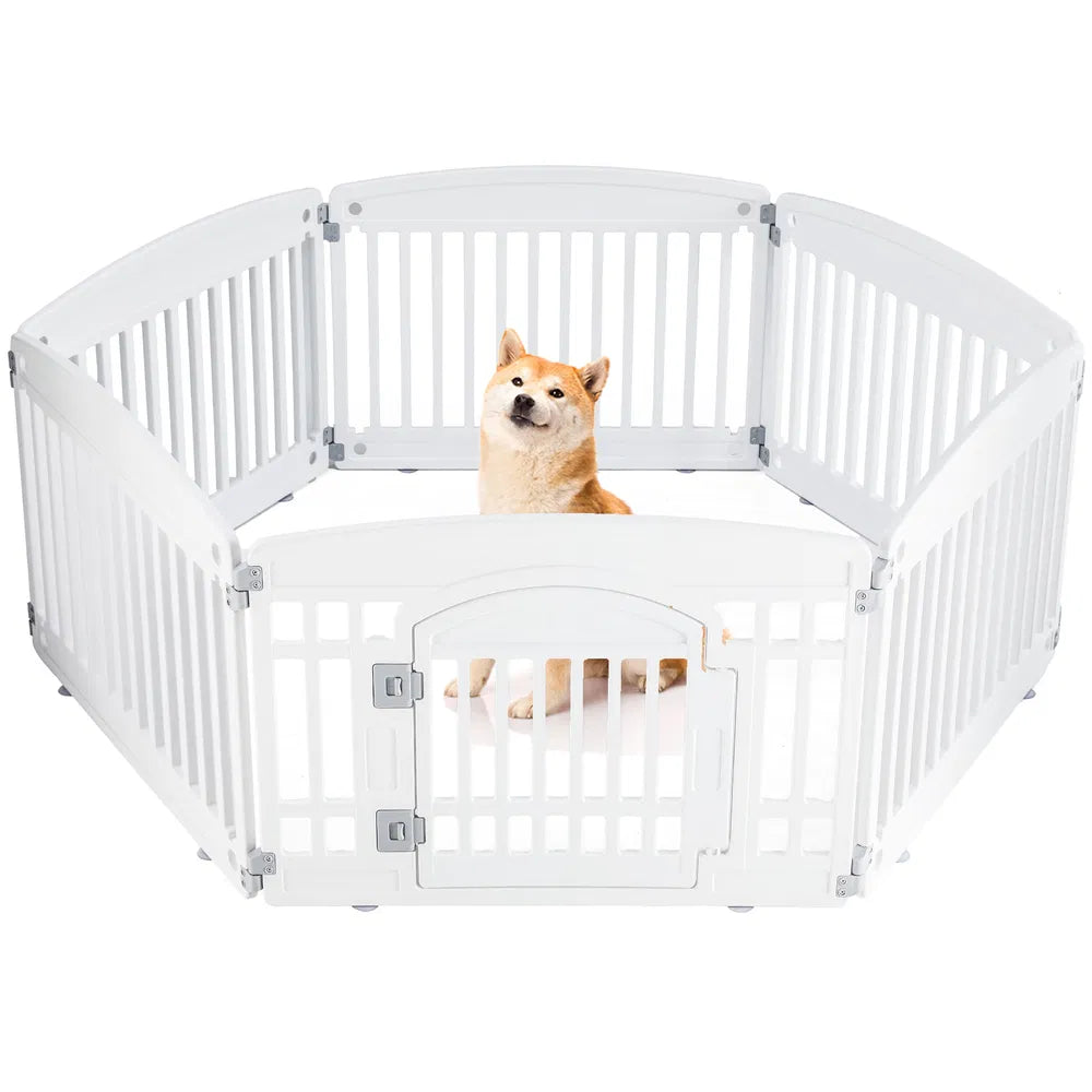 Folding Plastic Pet Playpen – Portable Dog Fence for Small to Medium Dogs, Easy to Clean – view 10