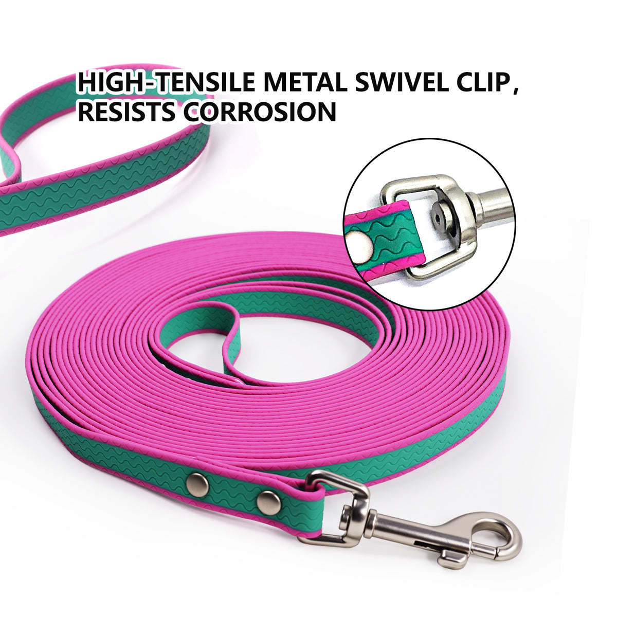 Two-Tone Waterproof Dog Training Leash – PVC Coated Long Line for Recall, 10, 16 &amp; 33 ft – view 5
