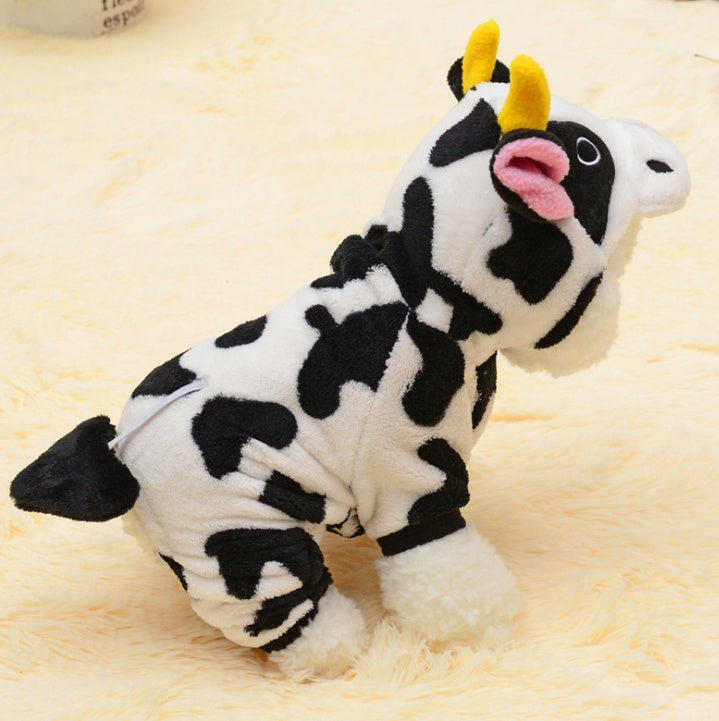 Cow Print Hooded Pet Costume – Cozy Dog &amp; Cat Sweatshirt – view 2