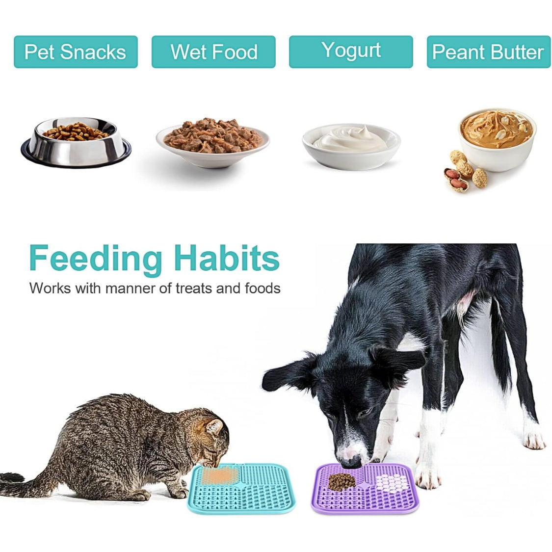 Silicone Lick Mats for Dogs and Cats 2-Pack with Suction Cups and Textured Surfaces – view 3