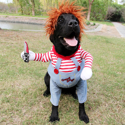 Headless Horseman Dog Costume – Funny Halloween Rider Outfit – view 4