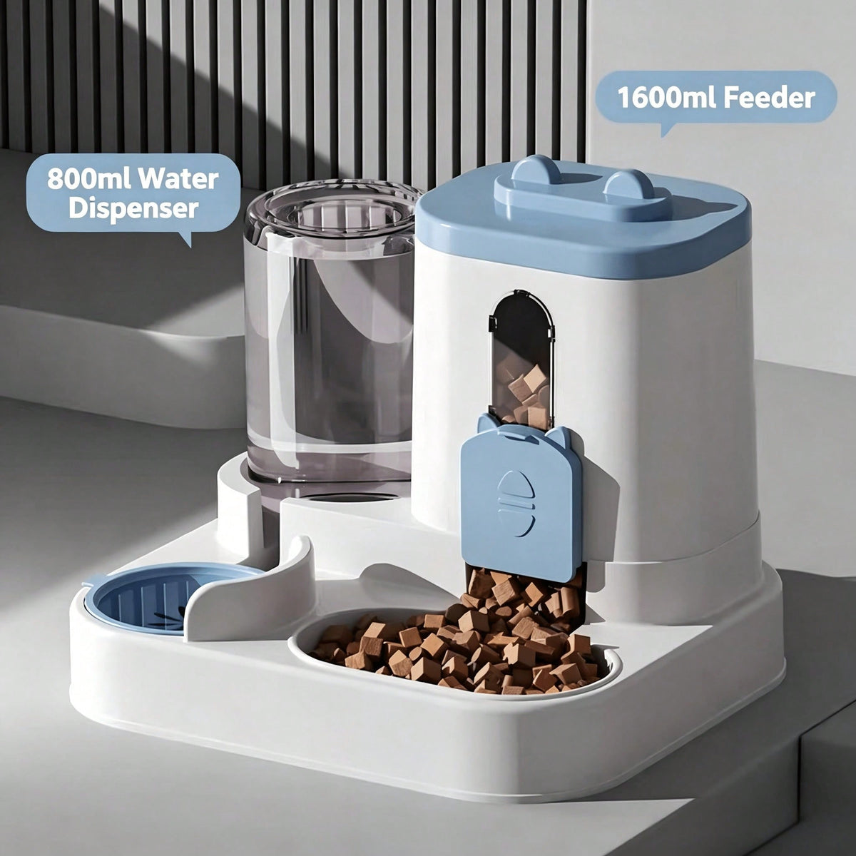 Cat-Shaped Gravity Pet Feeder and Water Dispenser Set for Cats, Puppies &amp; Small Pets – view 9