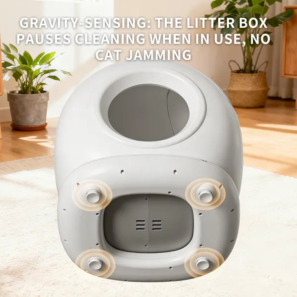 Automatic Self-Cleaning Cat Litter Box – 78L Fully Enclosed, App Control, Multi-Cat Homes, White – view 5