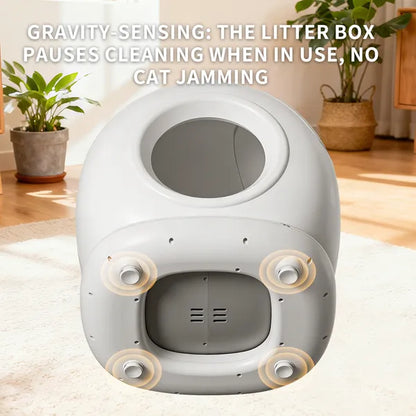 Automatic Self-Cleaning Cat Litter Box – 78L Fully Enclosed, App Control, Multi-Cat Homes, White – view 5