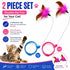 Wearable Cat Feather Collar Toy, Clip-On Feather Teaser for Hands-Free Indoor Play