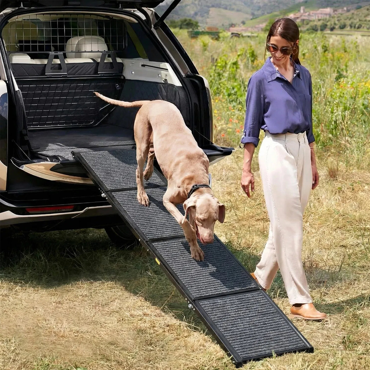Folding Dog Ramp for Car, SUV &amp; Truck – 71 in Long, 19 in Wide, Non-Slip Surface – view 2