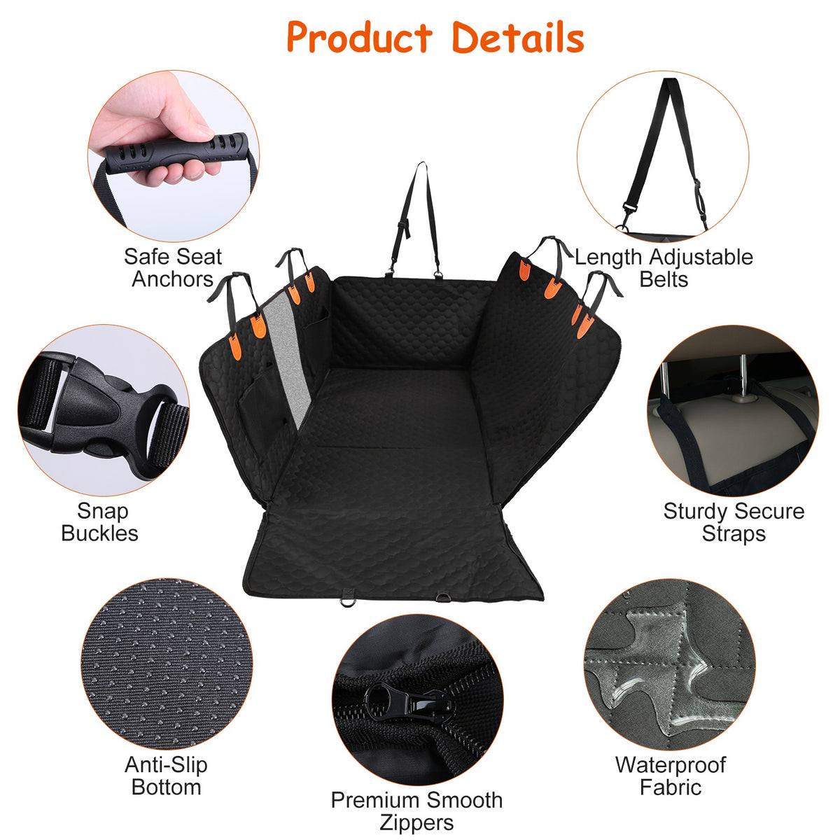Dog Back Seat Cover with Hard Bottom &amp; Mesh Window – Waterproof Seat Extender for Cars &amp; SUVs – view 7