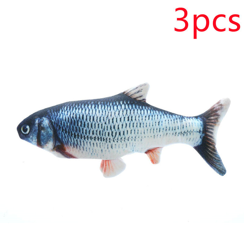 Electric Flopping Fish Cat Toy – 11.8 in Soft Plush Fish with Catnip Pocket, Tap-Activated – view 9