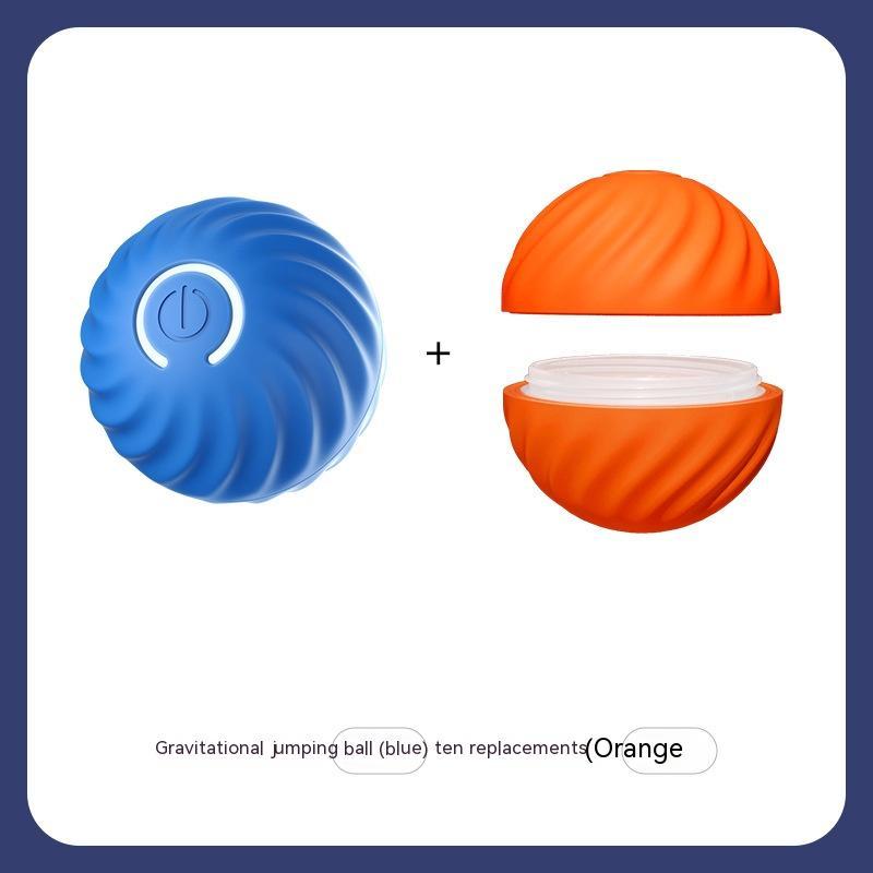 USB Jumping Ball Dog Toy – Bouncy Ball with Spare Shells &amp; Spiky Sleeves, Blue or Orange – view 9