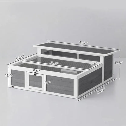 Wooden Outdoor Tortoise Habitat with Run, Basking Area &amp; Large Window for Small Animals – view 3