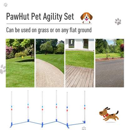 Dog Agility Weave Pole Starter Kit – 6 Poles, 120 in Course, 5.3 lb with Bag, White – view 7