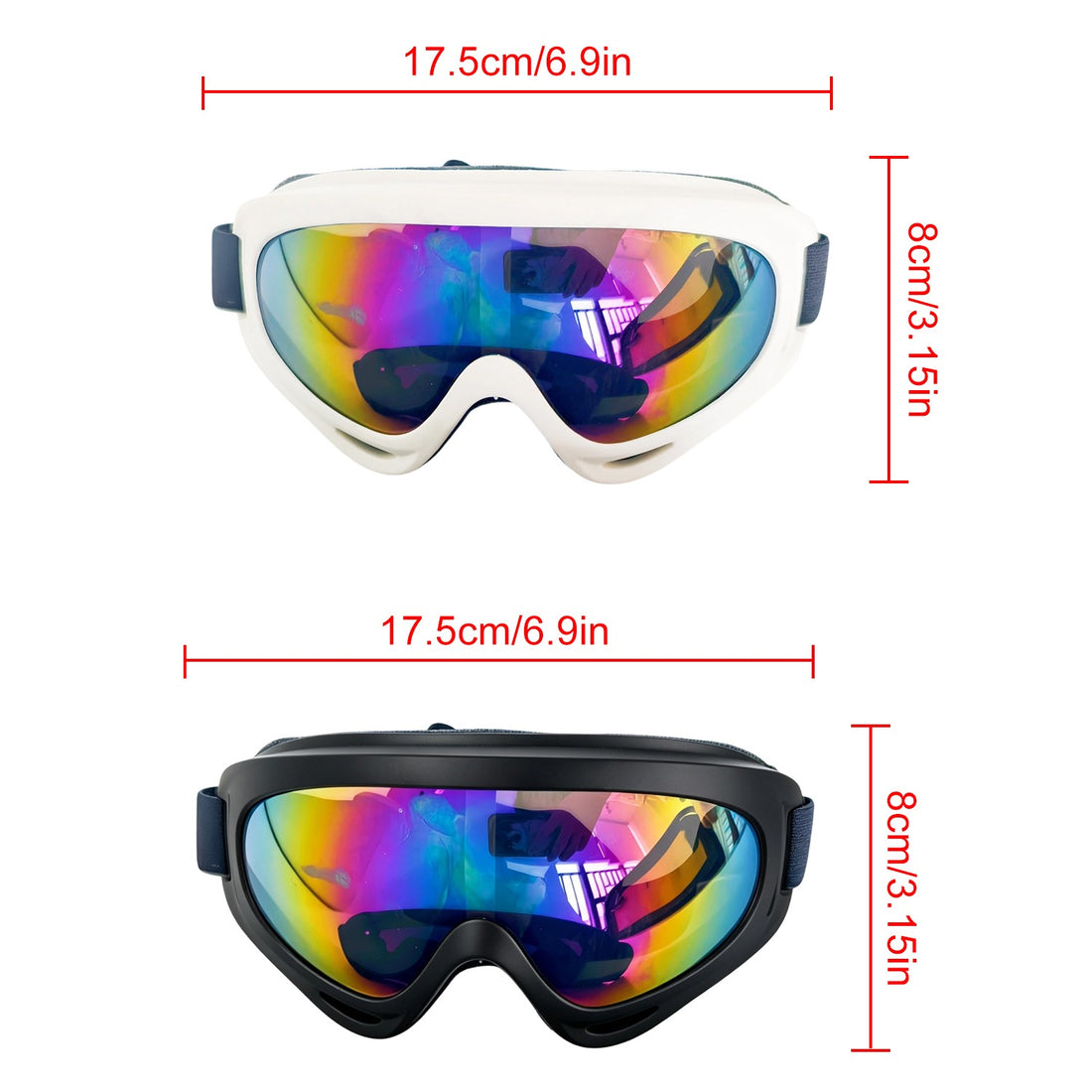 Dog Sunglasses 2-Pack – Anti-UV Windproof Goggles for Small Dogs &amp; Cats, Adjustable Straps, Black &amp; White – view 2