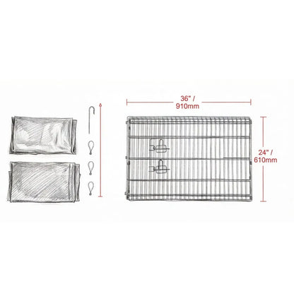 4-Panel Square Dog Playpen with Top Cover &amp; Mat – 36 x 36 x 24 in – view 2