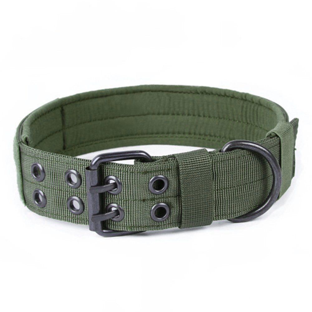 Padded Nylon Tactical Dog Collar – Hook &amp; Loop Patch Panel, Metal Buckle &amp; D-Ring, M–XL – view 2