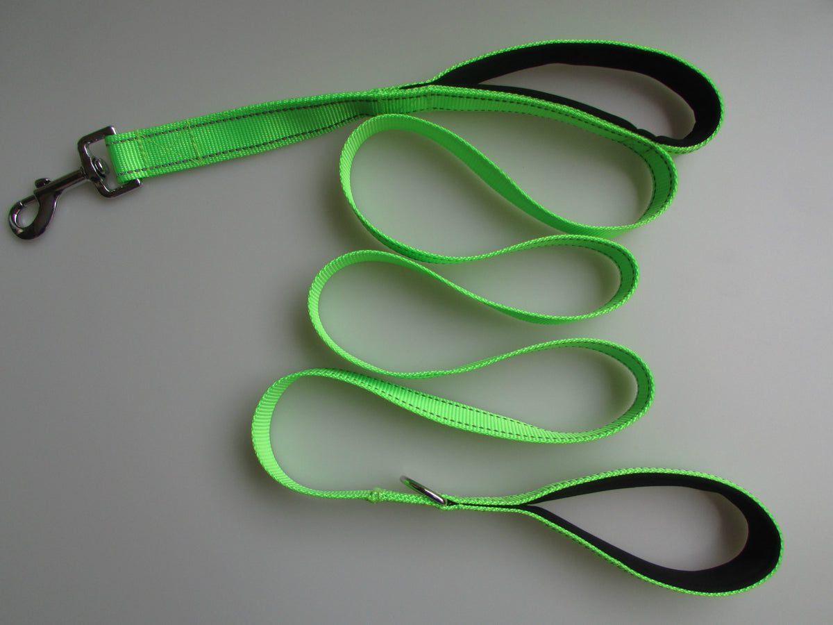 Double Handle Reflective Dog Leash – 6 ft Nylon Lead with Traffic Handle &amp; Neoprene Grip, 5 Colors – view 3
