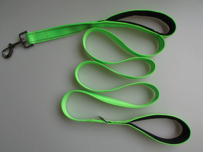 Double Handle Reflective Dog Leash – 6 ft Nylon Lead with Traffic Handle &amp; Neoprene Grip, 5 Colors – view 3