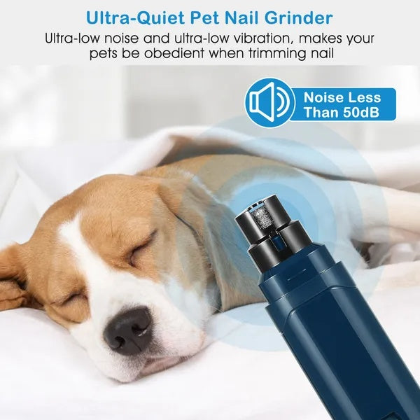2-Speed Rechargeable Pet Nail Grinder, 7000/8000 RPM, Lightweight ABS Body, Dark Blue – view 4