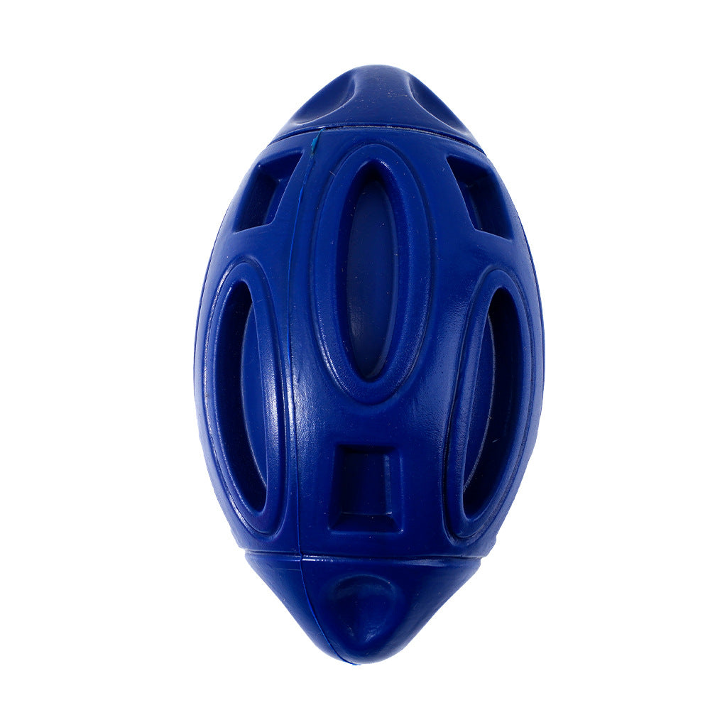 Squeaky Rubber Rugby Ball Dog Toy – Bouncy Football Shape for Toss &amp; Fetch, 4 Colors – view 9