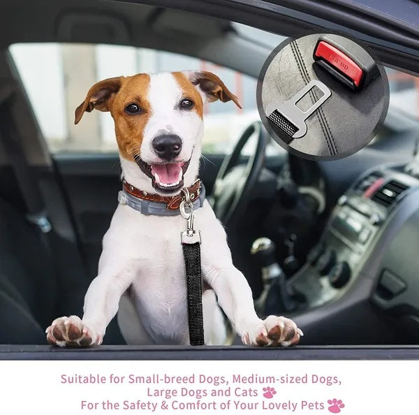 Dog Car Seat Belt 2-Pack – Adjustable Nylon Pet Safety Belt for Dogs &amp; Cats, 16.9–27.2 in, Black – view 7