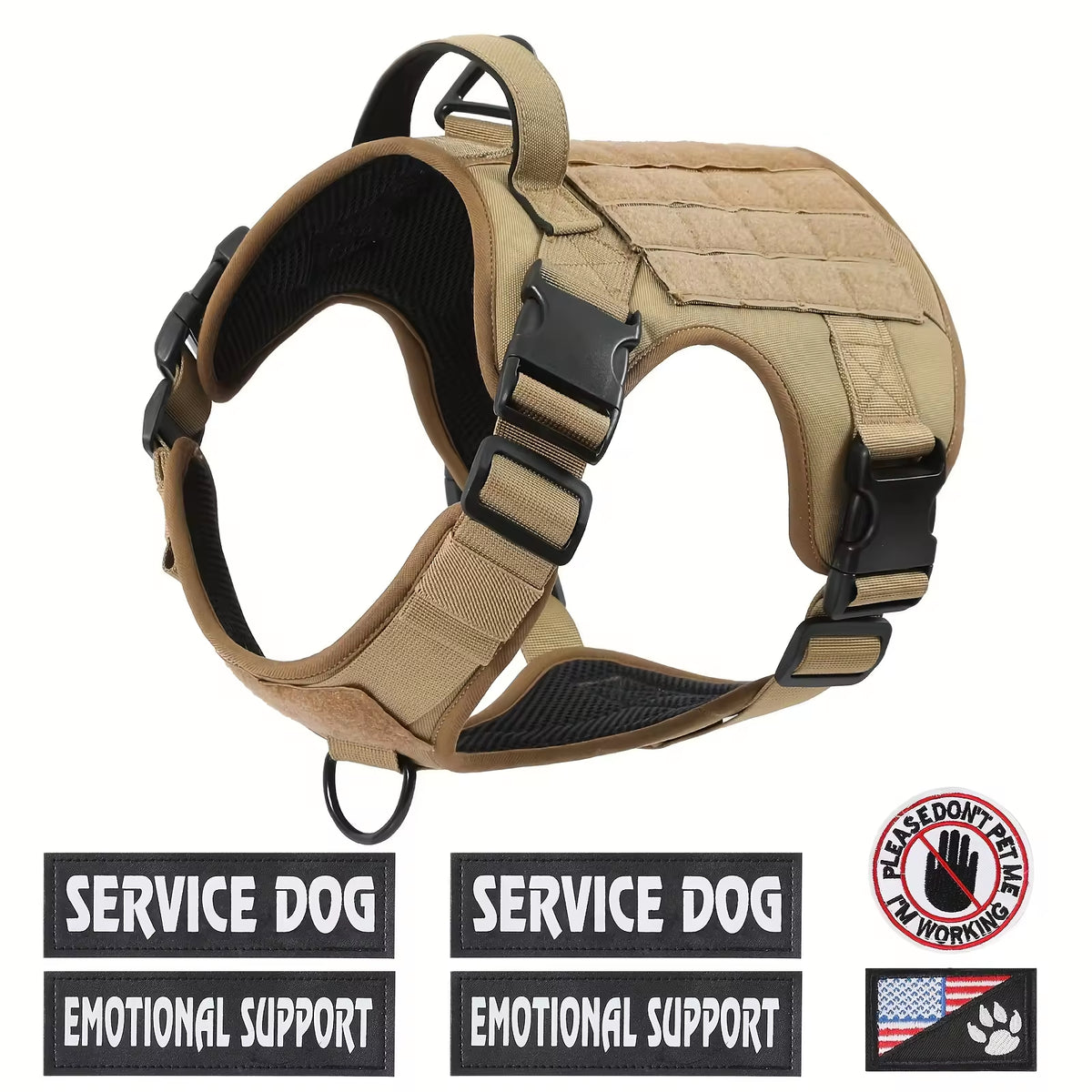 Tactical Dog Harness Vest – Adjustable, Reflective, Metal Buckle, for Hiking &amp; Training, S–XL – view 8