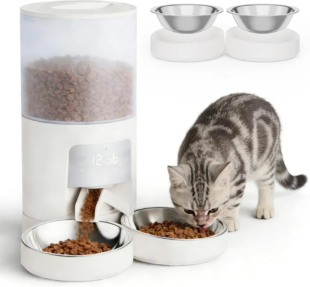 6 L Automatic Dual Cat Feeder with App Scheduling, 10-Second Voice Recorder and Dual Power – view 10