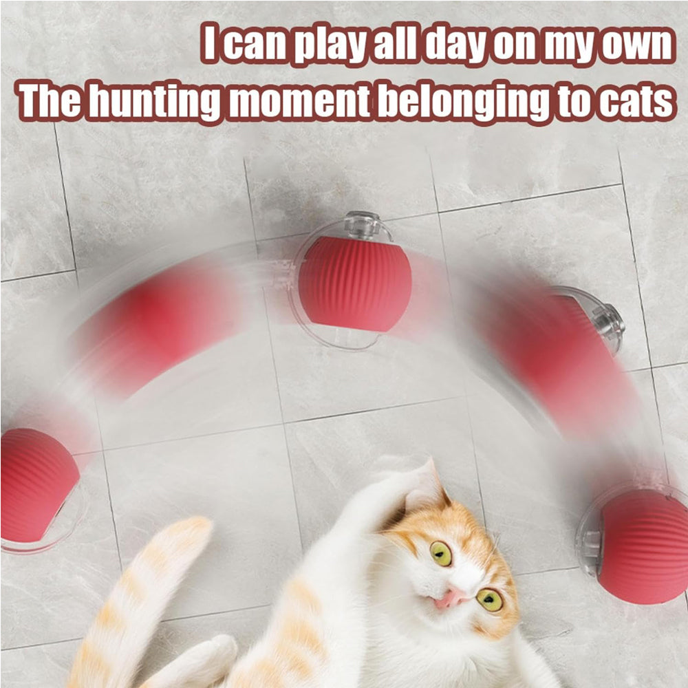 Self-Rotating Cat Ball with Lights and Touch Activation, Rechargeable – Gray, Green or Red – view 7