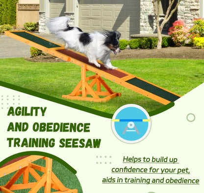 Wooden Dog Agility Seesaw for Training and Exercise, 71 in Long, Natural Wood Finish – view 8