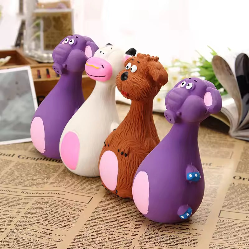 Latex Animal-Shaped Squeaky Dog Chew Toys 4-Piece Set for Puppies and Small Dogs – view 6