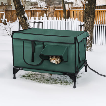 Heated Outdoor Cat House – Waterproof Insulated Cat Shelter with Heating Pad for Winter – view 2
